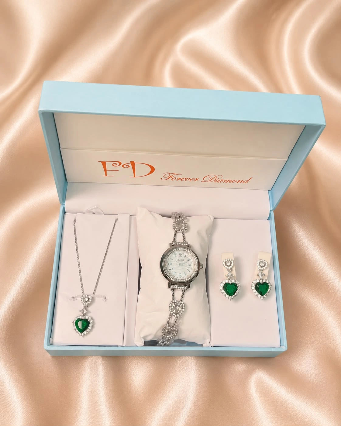 Elegant Ladies Jewelry Gift Set with Watch, Necklace & Earrings